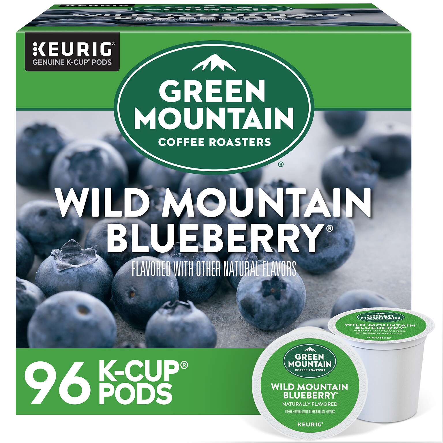 Green Mountain Wild Mountain Blueberry Coffee Keurig® K-Cup® Pods, Light Roast, 96/Carton (67832)