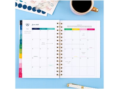 2024-2025 AT-A-GLANCE Simplified by Emily Ley Happy Stripe 5.5" x 8.5" Academic Weekly & Monthly Planner, Poly Cover