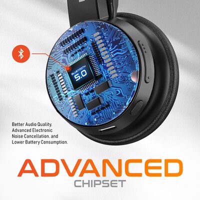 Delton 50X Pro Wireless Noise Canceling Bluetooth Mono Phone & Computer On Ear Headset, Black (DBTHEAD50X)