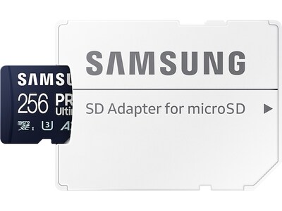 Samsung PRO Ultimate 256GB microSDXC Memory Card with Adapter, U3 Class, UHS-I, V30  (MB-MY256SA/AM)