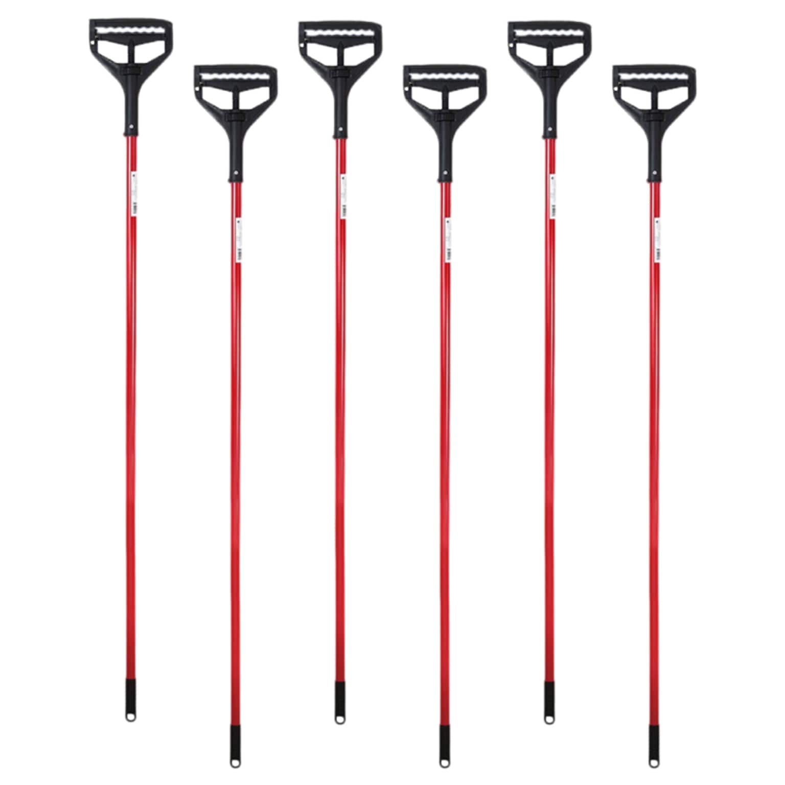 BISON LIFE 63 Quick Change Metal Wet Mop Handle, Red/Black, 6/Pack (BP-RMH-09)