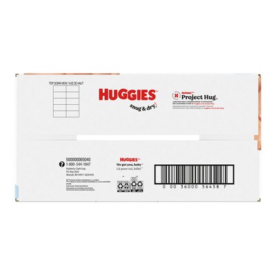 Huggies Snug & Dry Baby Diapers, Size 5, 136/Carton (51517/56458)