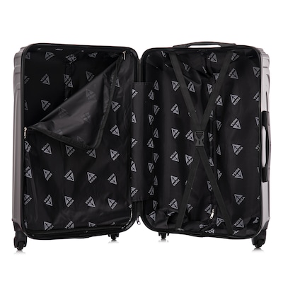 InUSA Vasty 26.37" Hardside Suitcase, 4-Wheeled Spinner, TSA Checkpoint Friendly, Grey (IUVAS00M-GRE)