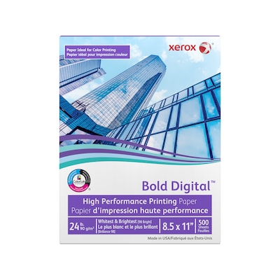 Xerox Bold Digital 8.5” x 11” Printer Paper, 24 lbs., 98 Brightness, 500 Sheets/Ream (3R11540)