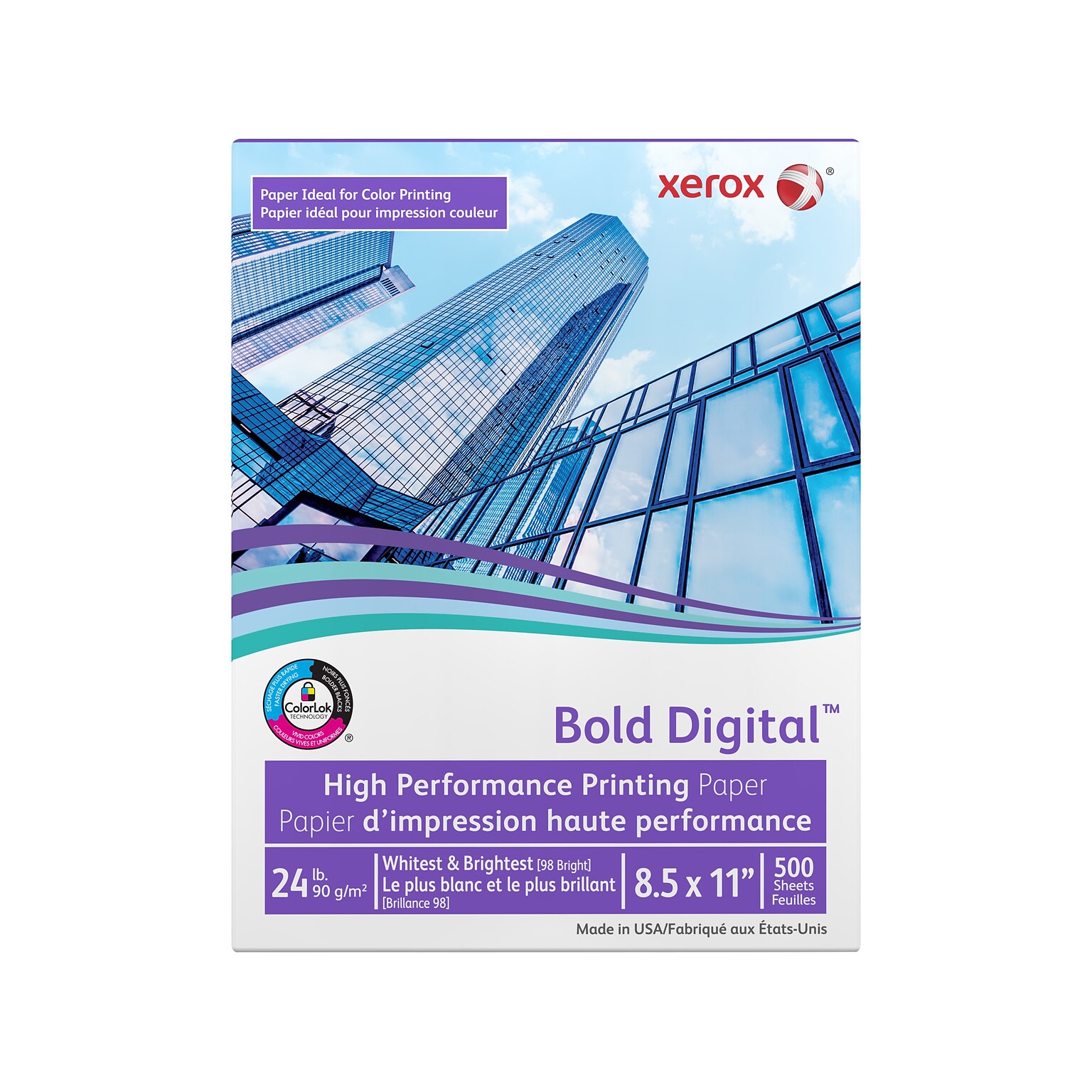 Xerox Bold Digital 8.5” x 11” Printer Paper, 24 lbs., 98 Brightness, 500 Sheets/Ream (3R11540)