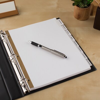 Avery Big Tab Insertable Paper Dividers, Clear 8 Tab, White   (11124)