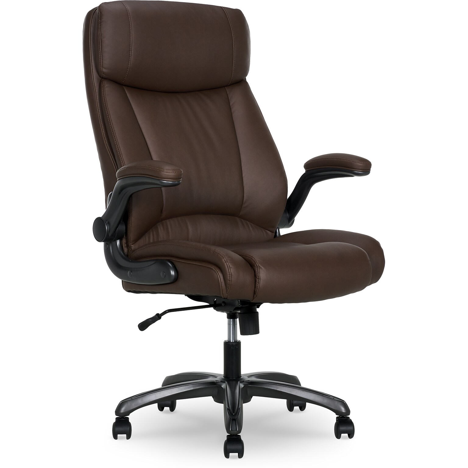Serta Torrington Ergonomic Polyurethane Big & Tall Chair, 400 lb. Capacity, Dark Walnut Brown (52399-DBRN)
