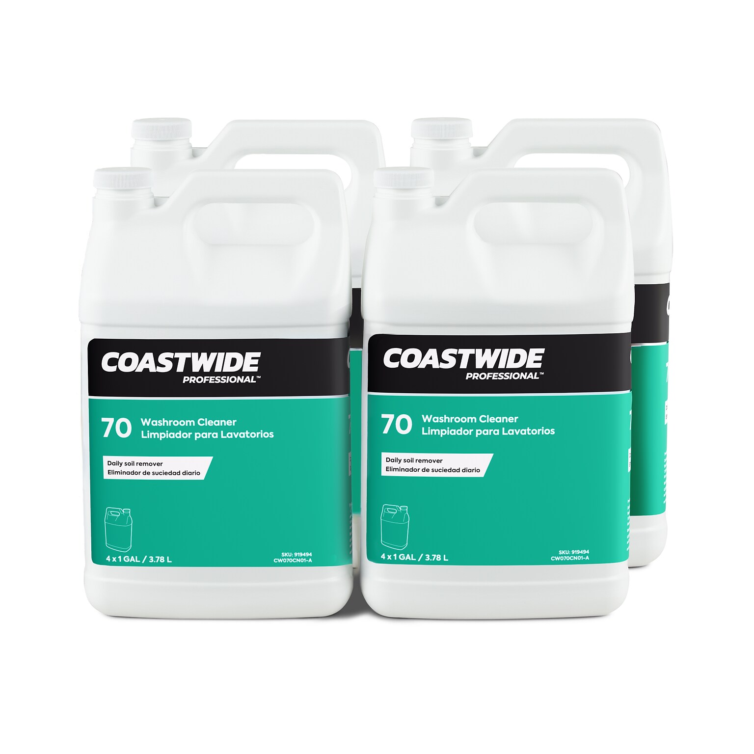 Coastwide Professional Washroom Cleaner 70, 3.78L, 4/Carton (CW700001-A)