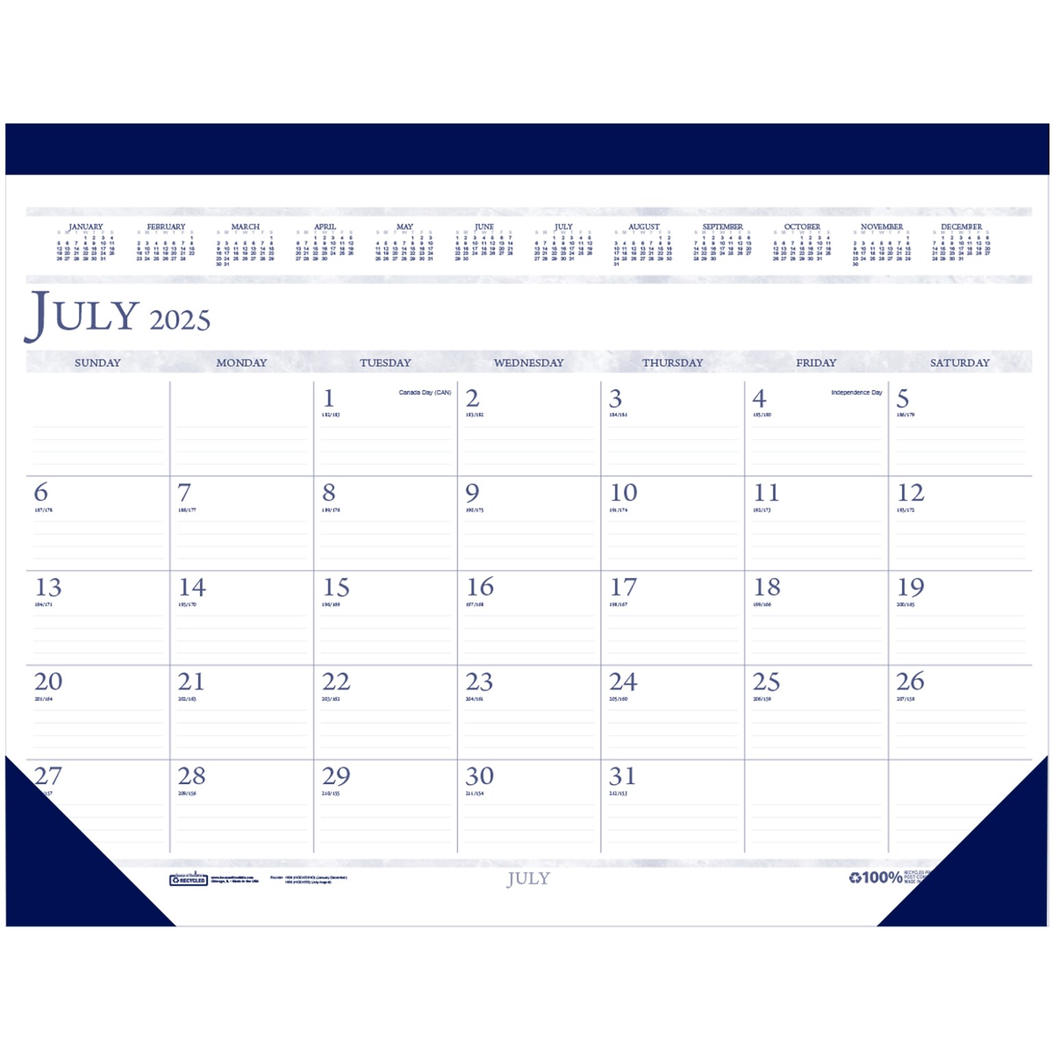 2025-2026 House of Doolittle 18.5 x 13 Academic Monthly Desk Calendar, White (1556-26)