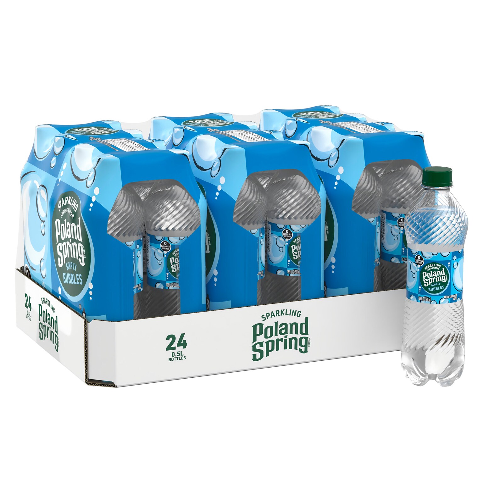 Poland Spring Simply Bubbles Sparkling Water, 16.9 oz., 24/Carton (12349574)
