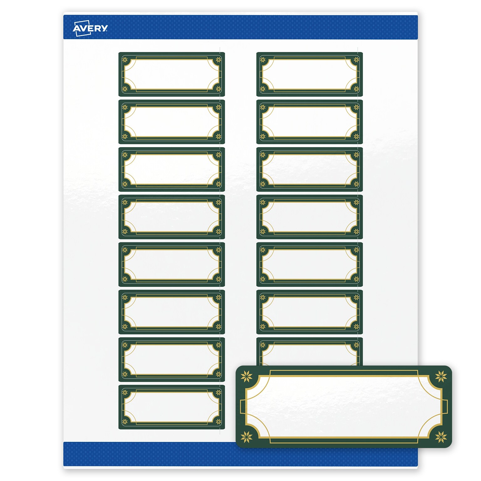 Avery Rectangle Multipurpose Labels, 1 x 2-5/8, White, 160/Pack (19479370387)