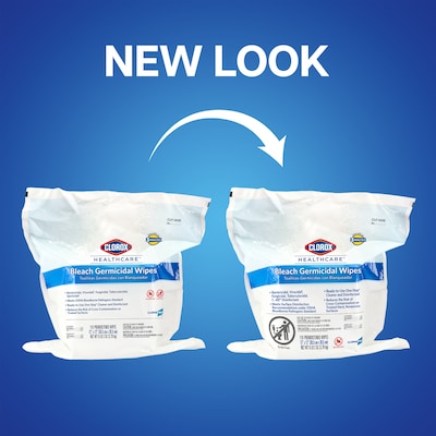 Clorox Healthcare Bleach Germicidal Wipes Refill, 110 Count Pouch (30359)