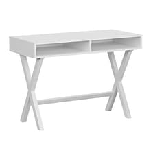 Flash Furniture 42 Home Office Writing Computer Desk with Open Storage Compartments, White (GCMBLK6