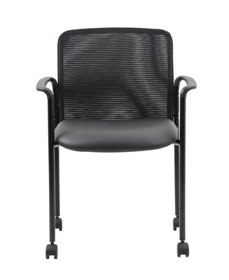 Boss Mesh Guest Chair with Casters, Black (B6909R-CS)