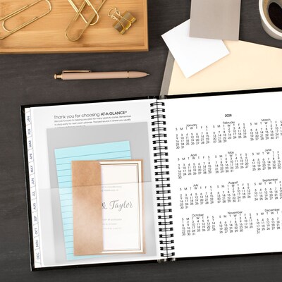 2027 AT-A-GLANCE DayMinder 7" x 8.5" Monthly Planner, Faux Leather Cover, Black (G400H-00-27)