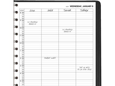 2025 AT-A-GLANCE 8" x 11" Calendar Year/Daily Appointment Book, Faux Leather Cover, Black (70-822-05-25)