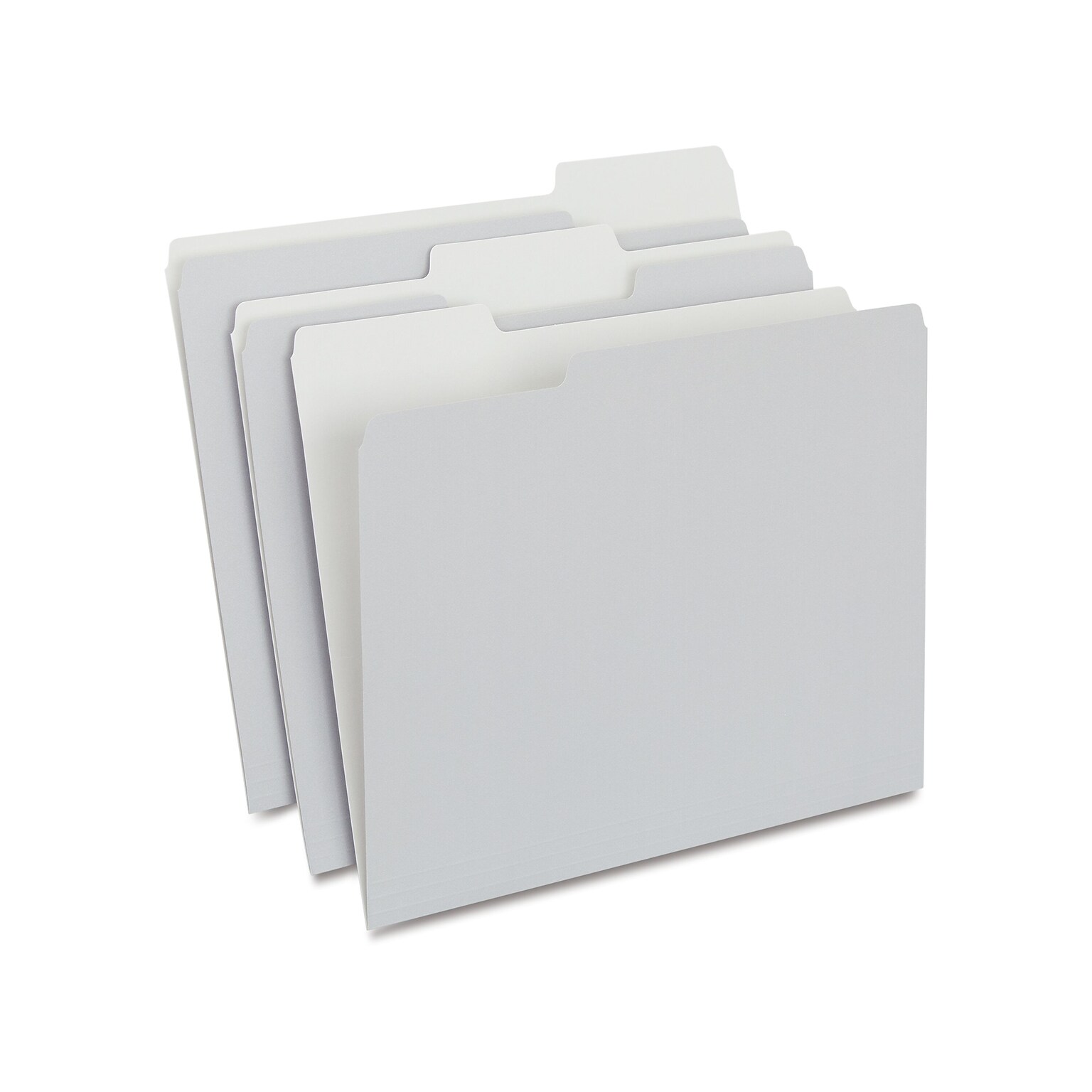 Staples File Folders, 1/3-Cut Tab, Letter Size, Gray, 100/Box (ST433664-CC)