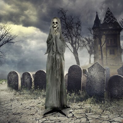 Haunted Hill Farm 71" Ruthless the Mocking Reaper (HHSKEL-5FLSA)