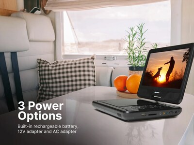 Emerson EPD-1050 Portable 10" DVD Player with ATSC Digital TV, Built-In Speaker, Rechargeable Battery, and Remote Control