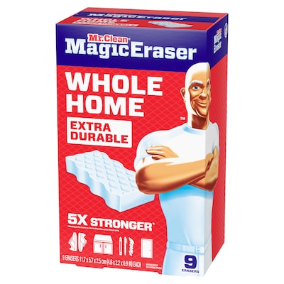 Mr. Clean Magic Eraser Sponge, White, 9 Pads/Pack (22880)