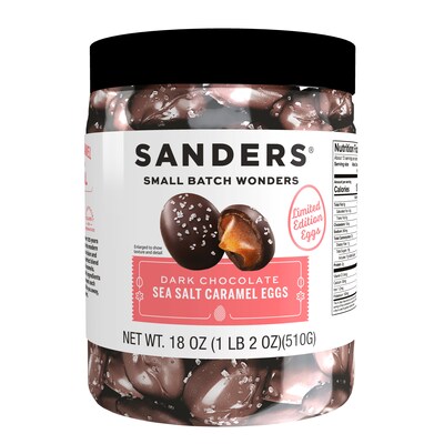 Sanders Small Batch Wonders Miniatures Sea Salt Caramel Dark Chocolate Eggs, 18 oz. (MRY30978)
