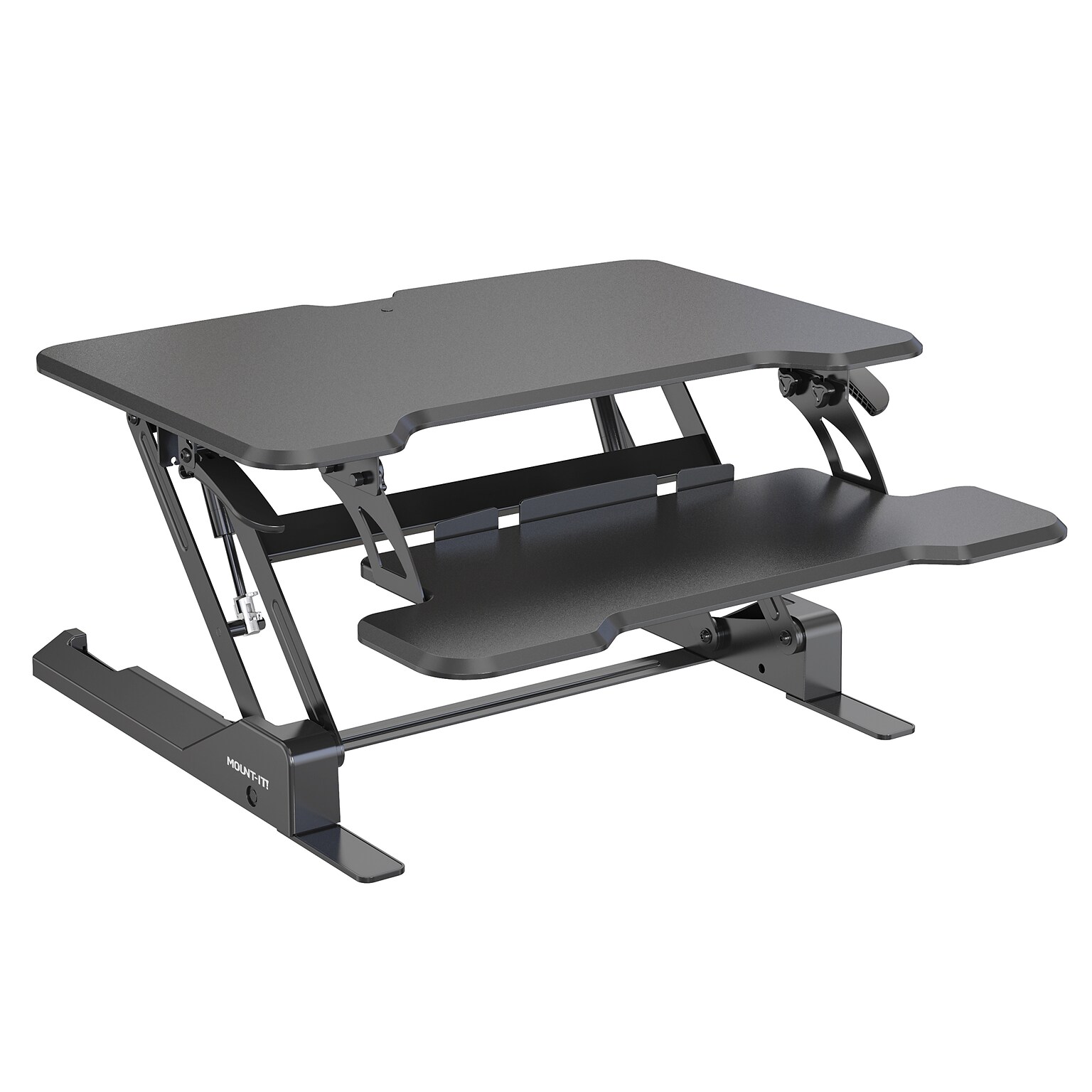 Mount-It! 30 W Manual Rectangular Adjustable Standing Desk Converter, Black (MI-15009S)