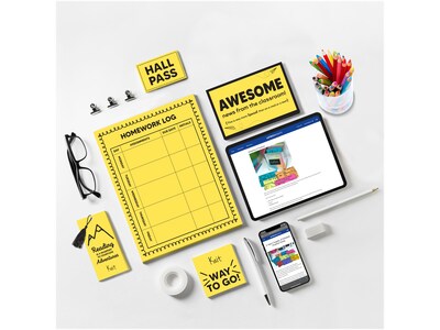 Astrobrights Punchy Pastels 65 lb. Cardstock Paper, 8.5" x 11", Lively Lemon, 100 Sheets/Ream (91785)