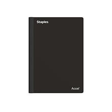 Staples Premium 2-Subject Notebook, 6 x 9.5, College Ruled, 100 Sheets, Black (TR58325)
