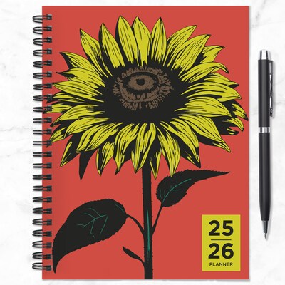 2025-2026 TF Publishing Andys Sunflower 6.5" x 8" Academic Year Weekly & Monthly Planner, Paperboard Cover (AY26-9200)