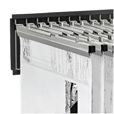 AdirOffice Steel Hanging Wall File, For Blueprint & Large-Format Files, Black (617-BLK-KIT1)