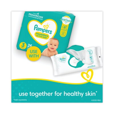 Pampers® Sensitive Baby Wipes, 6.8 x 7,  Unscented, White, 56/Pack