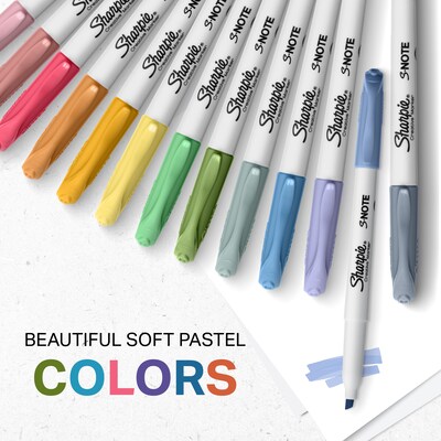 Sharpie S-Note Creative Permanent Marker, Chisel Tip, Assorted Colors, 12/Pack (2117329/2158060)