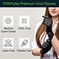 FifthPulse Powder Free Vinyl Exam Gloves, Latex Free, Small, Black, 100/Box (FMN100033)