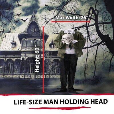 Haunted Hill Farm Life-Size Animatronic Headless Skeleton (HHMAN-2FLS)
