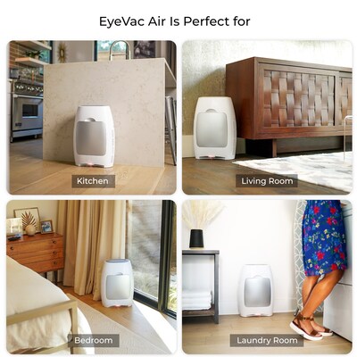 EyeVac Air True HEPA 2-In-1 Air Purifier and Vacuum, 3-Speed, White (EVA-WWC)