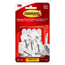 Command Small Wire Toggle Hooks, White, Damage Free Organizing of Dorm Rooms, 9 Command Hooks, 12 Co