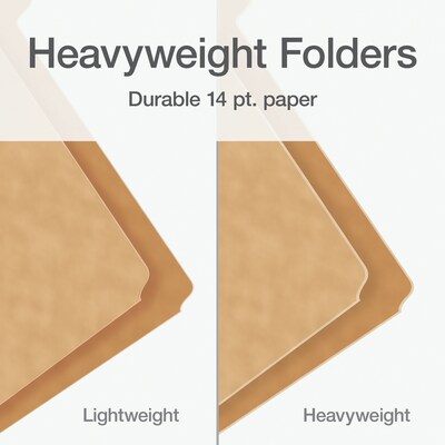 Pendaflex Heavy Duty File Folder, 1/3-Cut Tab, Assorted, Letter Size, Kraft, 50/Box (1007030)