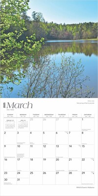 2025 BrownTrout Alabama Wild & Scenic 12" x 12" Monthly Square Wall Calendar (9781975474423)