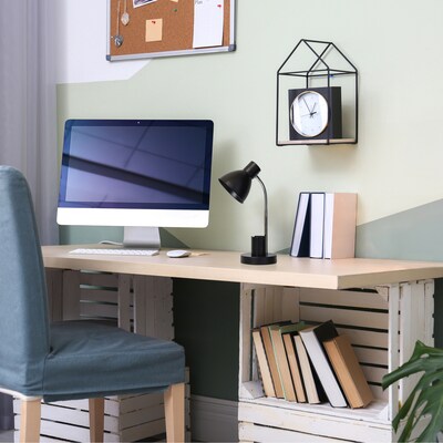 Simple Designs Sleek Essentials LED Desk Lamp, 16.22", Black (LD1076-BLK)