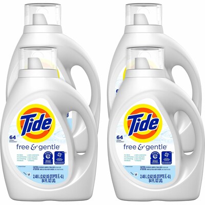 Tide Free & Gentle HE Laundry Detergent, 64 Loads, 84 oz., 4/Carton (12144CT)