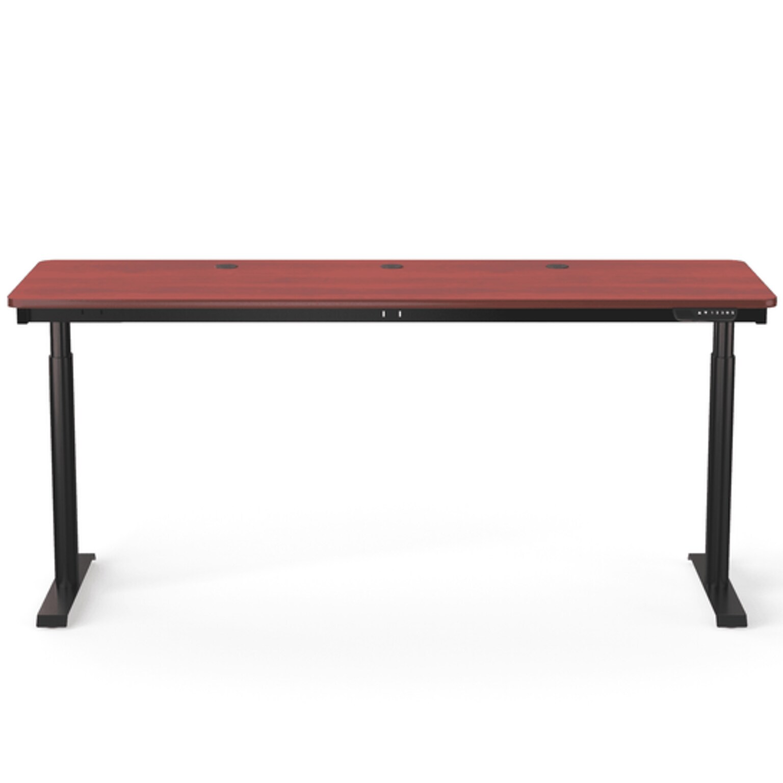 VersaDesk PowerLift 72W Electric Rectangular Adjustable Standing Desk, Cherry/Black (PLSDR7224-BC-APP)