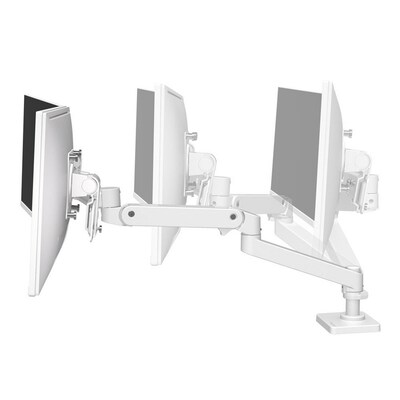 Ergotron LX Pro Adjustable Dual Desk Monitor Direct Arm, Up to 27", White (45-684-290)