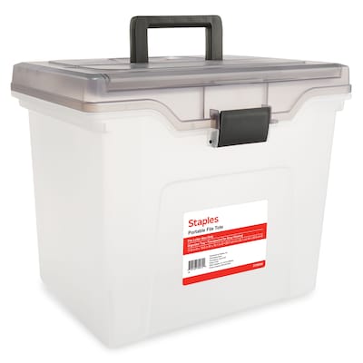 Staples Portable File Tote, Letter Size, Clear (TR58298)