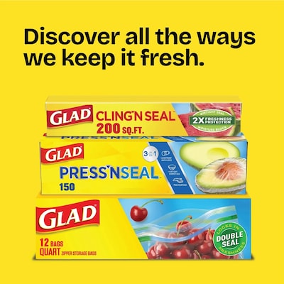 Glad Double Zipper Sandwich Bag, 50 Bags/Box (57263)