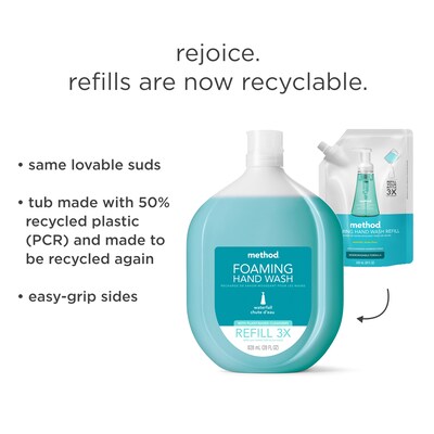 Method Foaming Hand Soap Refill, Waterfall Scent, 28 Fl. Oz. (328107)