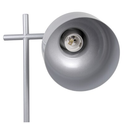 Simple Designs Sleek Essentials 54.72" Metal Floor Lamp with Round Shade, Gray (LF1051-GRY)
