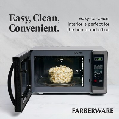 Farberware Classic 1.1 Cu. Ft. Countertop Microwave, Black Stainless Steel (FMO11AHTBSB)