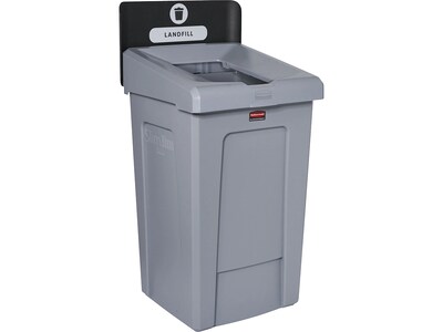 Rubbermaid Slim Jim Single-Stream Recycling Station, 33 Gallon, Gray/Black (2171554)