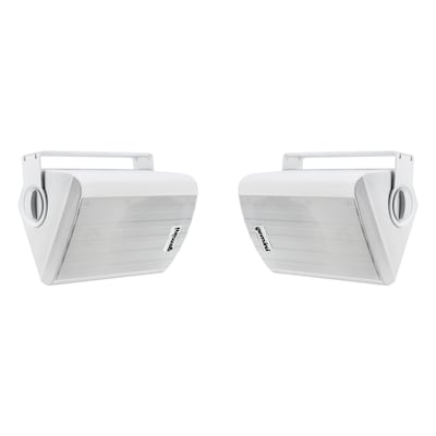 Gemini GHSI Series GHSI-W650BT-PR 300W Bluetooth Outdoor Speaker Set with Mounting Brackets and Remote, Pair, White