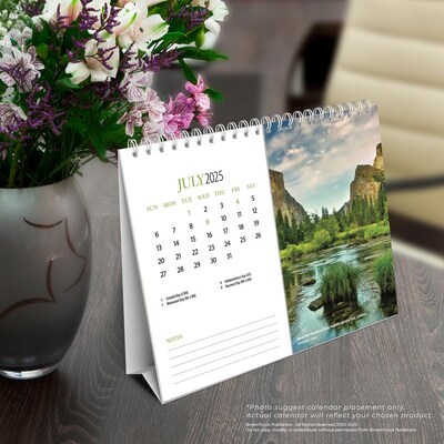 2025 BrownTrout National Parks 7.5" x 6" Monthly Double-View Easel Desk Calendar, (9781975478469)
